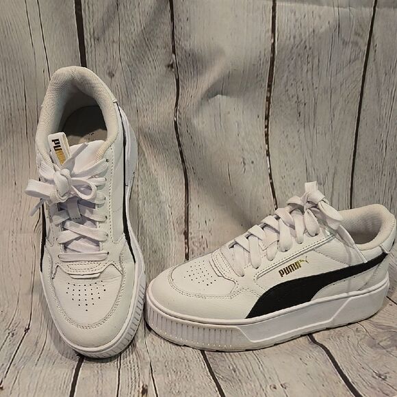 Puma Shoes - Puma White and Black street platform sneakers size 7